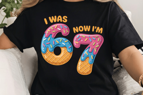 67 Drip Ice Cream PNG Design: A Sweet Visual Asset for Milestone Celebrations