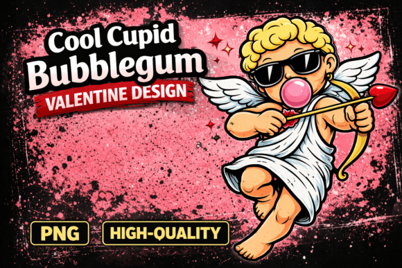 Cool Cupid Bubblegum Valentine Design