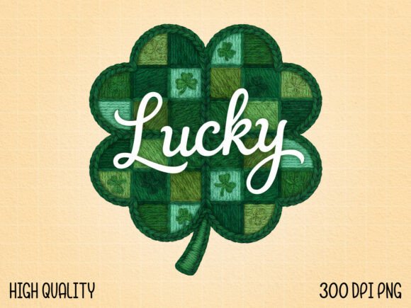 Elevate Your Projects with the Lucky Shamrock Patchwork Design PNG