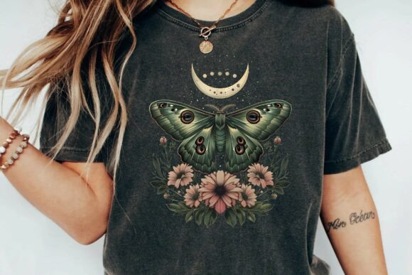 Enchanting Celestial Moth Design for Creative Projects
