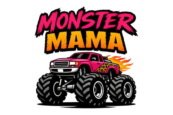 Monster Mama Pink Truck Design: Bold Typography & Visual Impact