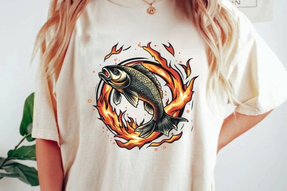 Unleash Creativity: The Flaming Fish Jumping Through Fire Ring PNG