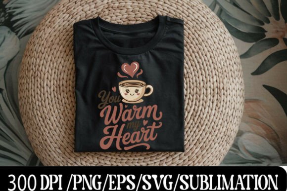 You Warm My Heart Coffee Love Design: A Visual Asset for Emotional Connection